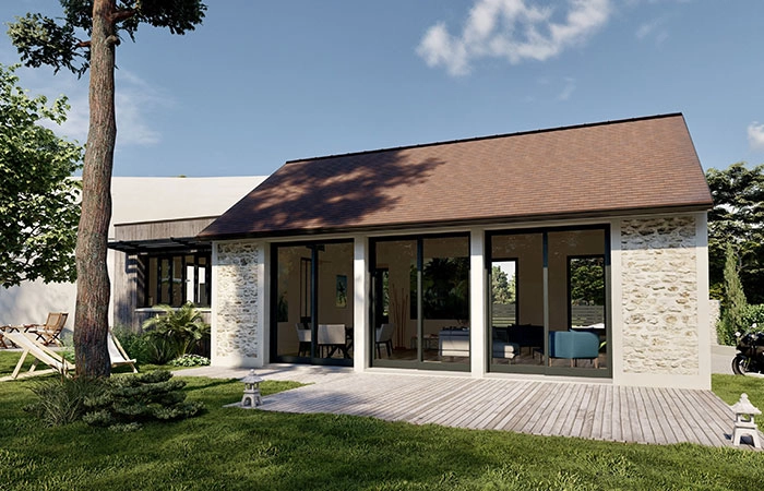 Extension maison avec intégration paysagère – Architecte Yvelines 78